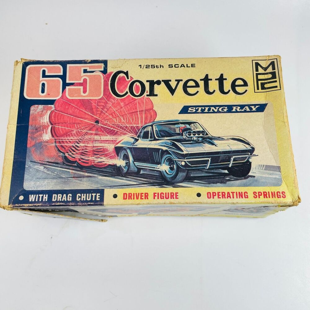 MPC 65 Corvette Sting Ray 1/25 Scale Plastic Model Car Kit Drag